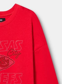 NFL Kansas Chiefs Rhinestone Relaxed Fleece Sweatshirt