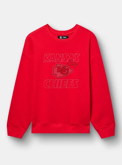NFL Kansas Chiefs Rhinestone Relaxed Fleece Sweatshirt