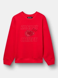 NFL Kansas Chiefs Rhinestone Relaxed Fleece Sweatshirt