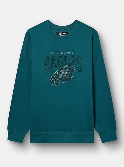 NFL Philadelphia Eagles Rhinestone Relaxed Fleece Sweatshirt
