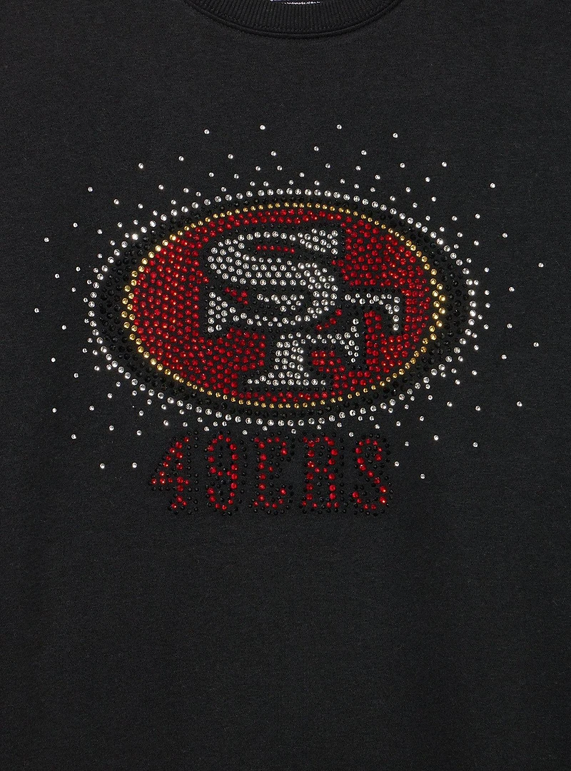 NFL San Fransisco 49ers Rhinestone Relaxed Fleece Sweatshirt