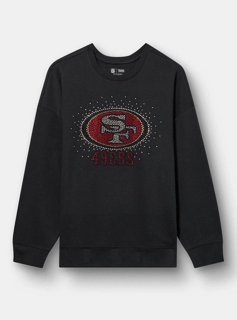 NFL San Fransisco 49ers Rhinestone Relaxed Fleece Sweatshirt