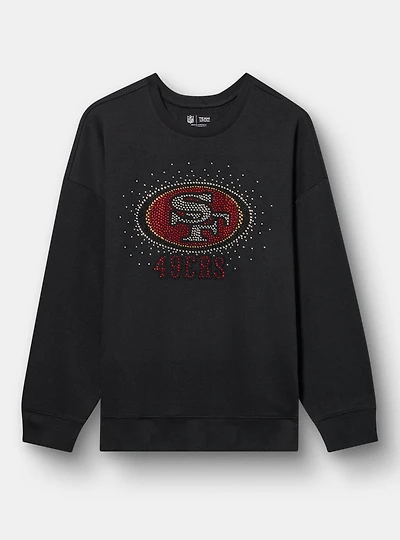 NFL San Fransisco 49ers Rhinestone Relaxed Fleece Sweatshirt