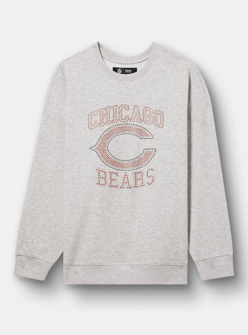 NFL Chicago Bears Rhinestone Relaxed Fleece Sweatshirt
