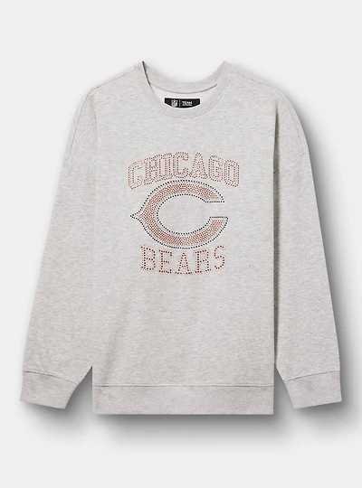 NFL Chicago Bears Rhinestone Relaxed Fleece Sweatshirt