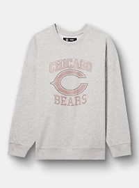 NFL Chicago Bears Rhinestone Relaxed Fleece Sweatshirt