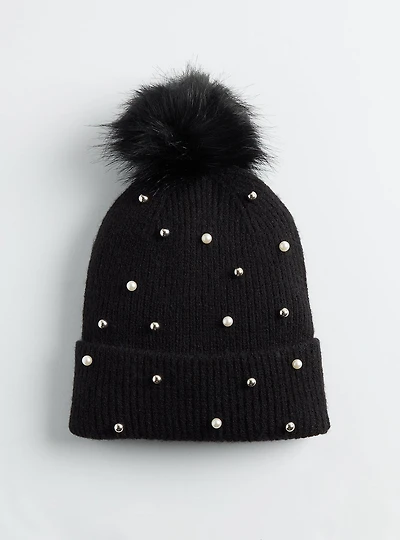 Embellished Knit Beanie