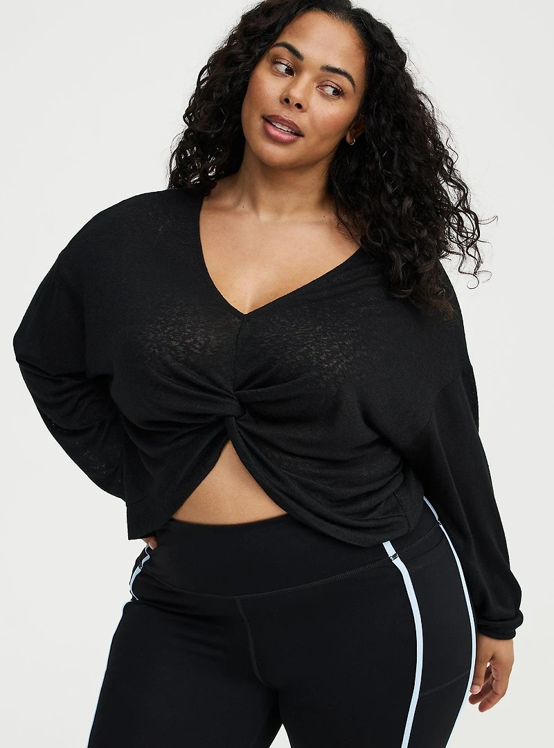 Lightweight Hacci Hi-Low Active Overshirt