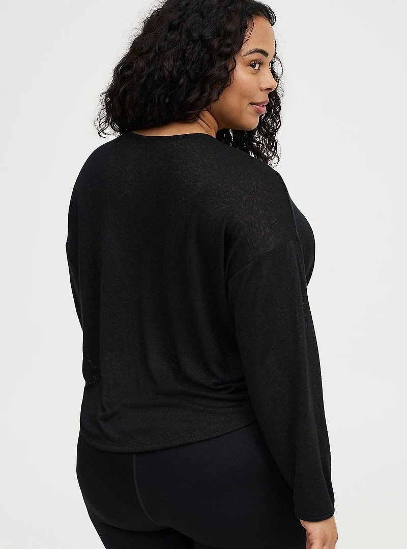 Lightweight Hacci Hi-Low Active Overshirt