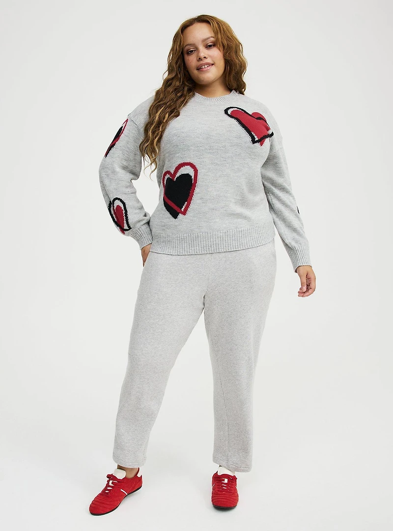 Heart Crew Pullover Sweater