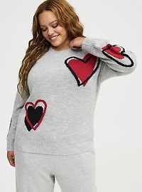 Heart Crew Pullover Sweater