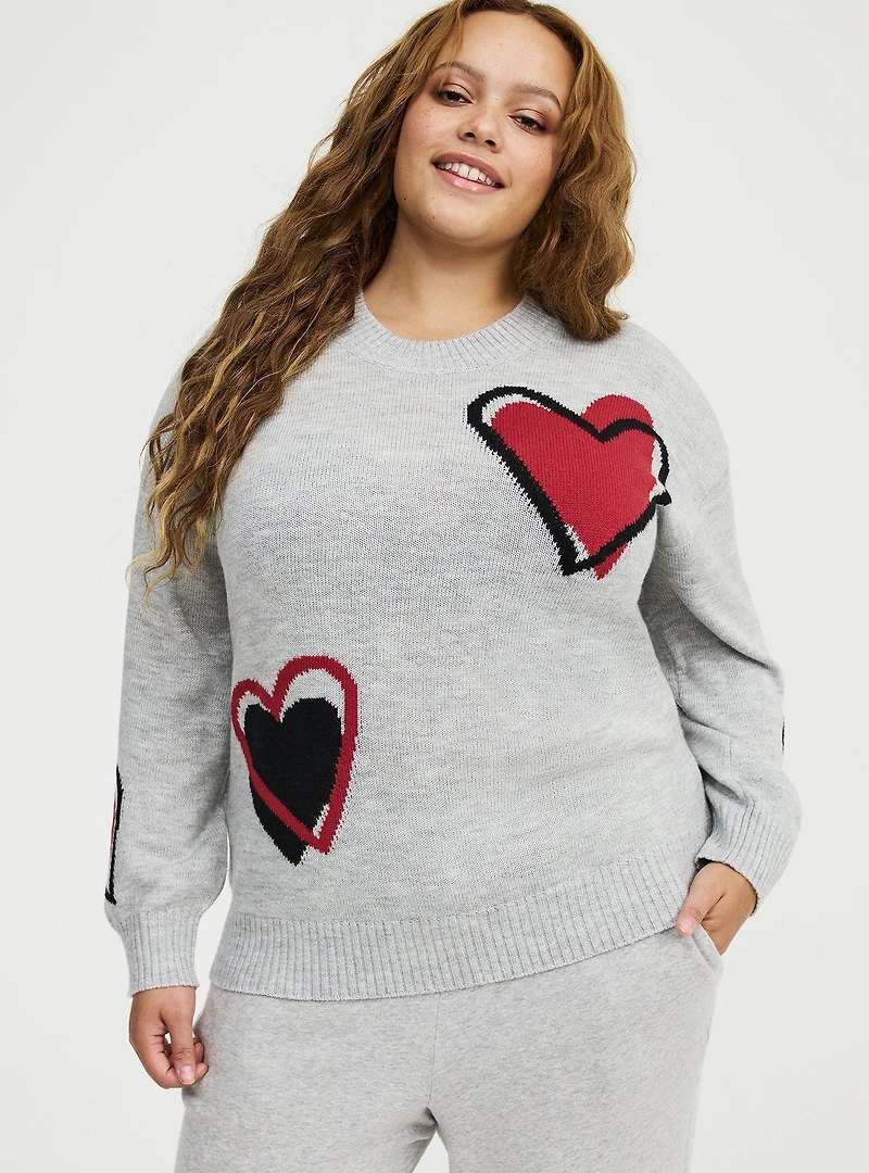 Heart Crew Pullover Sweater