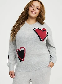 Heart Crew Pullover Sweater