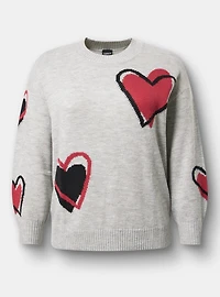Heart Crew Pullover Sweater