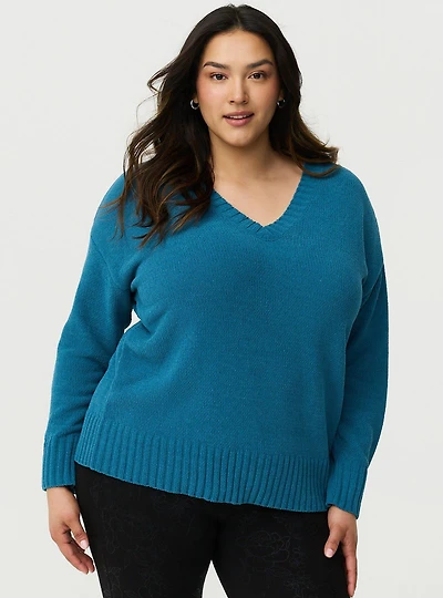 Chenille V-Neck Pullover Sweater