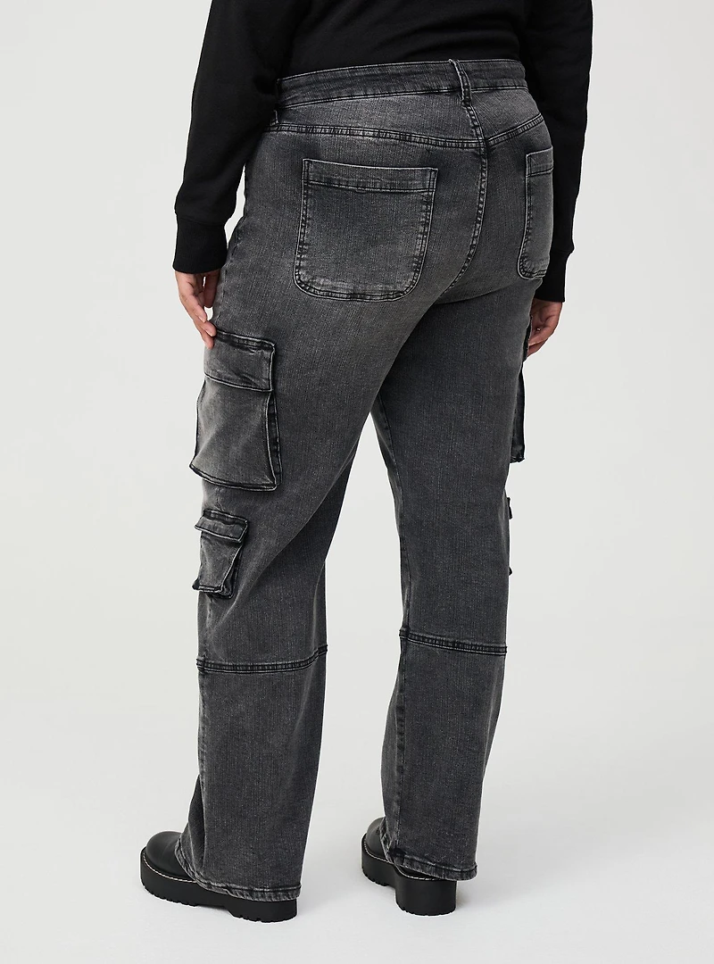 High-Rise Cargo Straight Jean