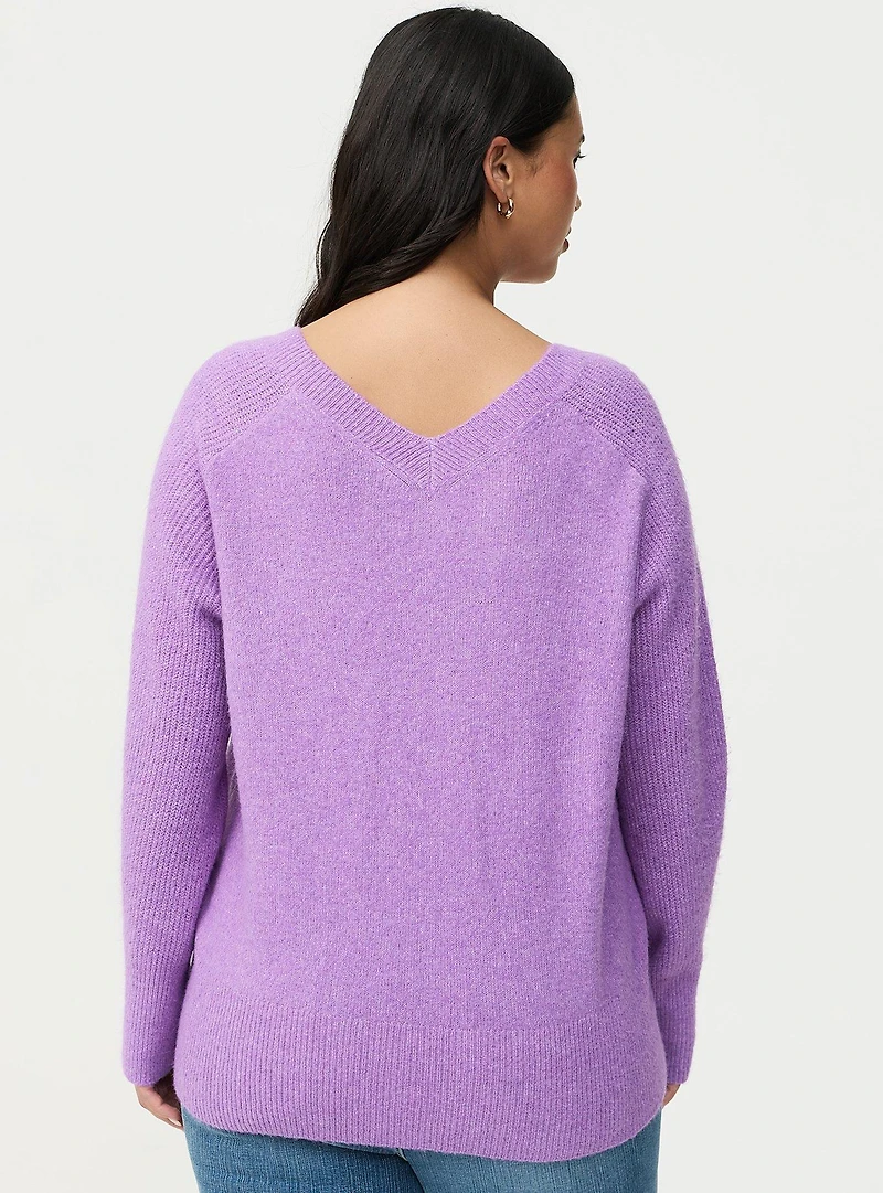 Vegan Cashmere V-Neck Pullover Sweater