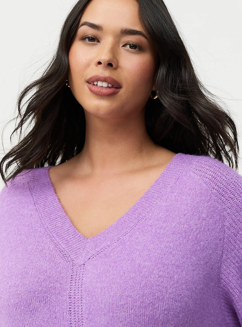 Vegan Cashmere V-Neck Pullover Sweater