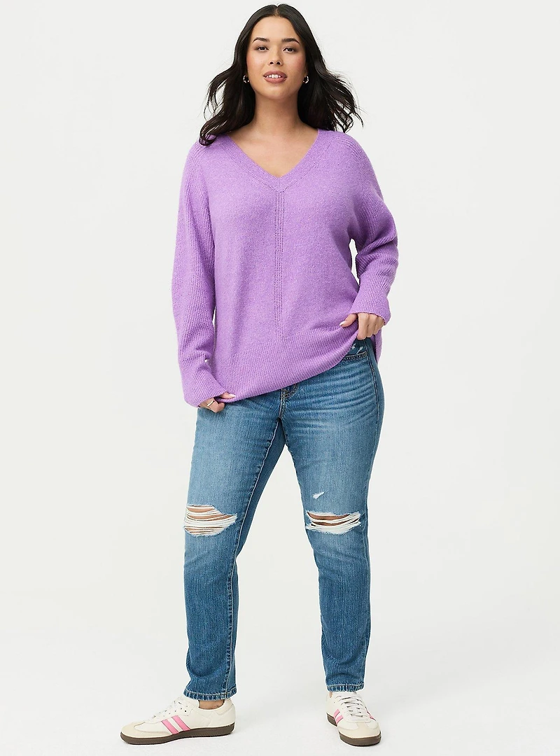 Vegan Cashmere V-Neck Pullover Sweater