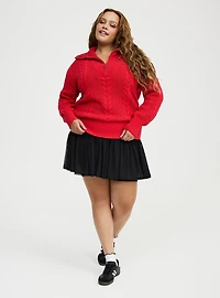 Cable Knit Half-Zip Pullover Sweater