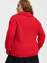 Cable Knit Half-Zip Pullover Sweater