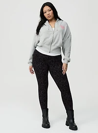 Full-Length Rhinestone Heart Leggings