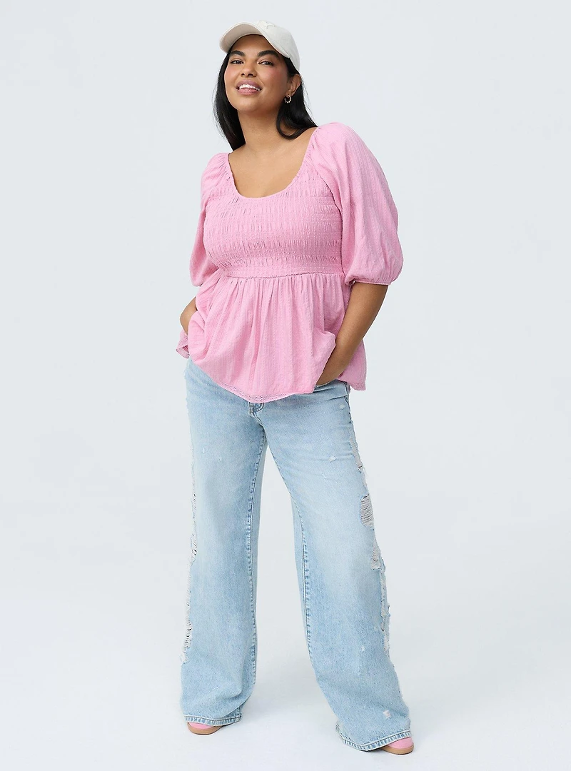 Smocked Babydoll Top