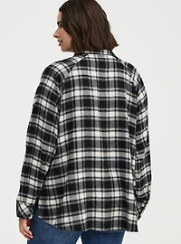 Relaxed Cotton Flannel Button Up Shirt