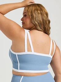 Performance Rib Active Sports Bra with Piping