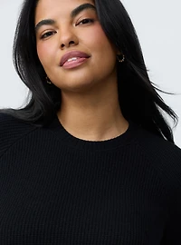 Waffle Knit Sweatshirt Skirt Set