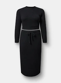 Waffle Knit Sweatshirt Skirt Set