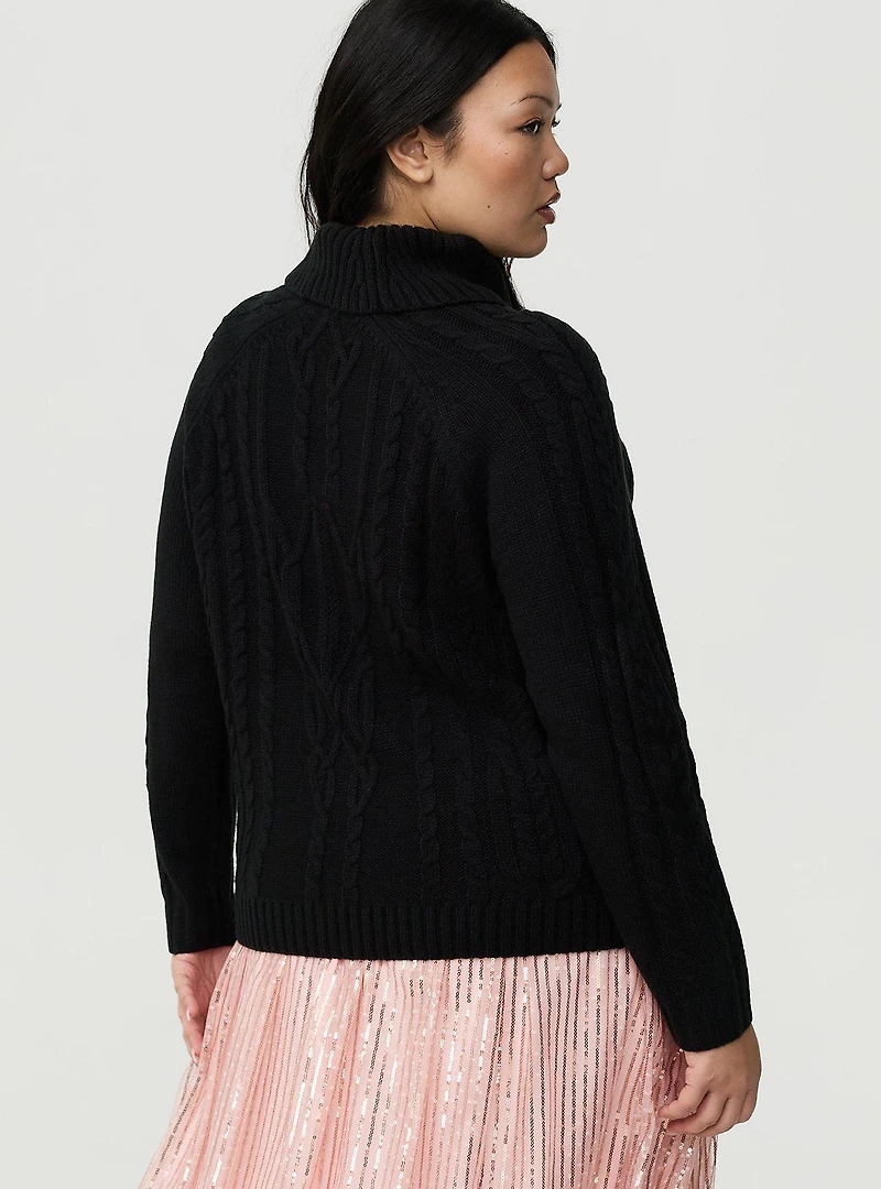 Heart Turtleneck Pullover Sweater