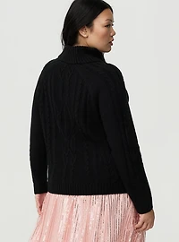 Heart Turtleneck Pullover Sweater