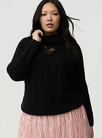 Heart Turtleneck Pullover Sweater