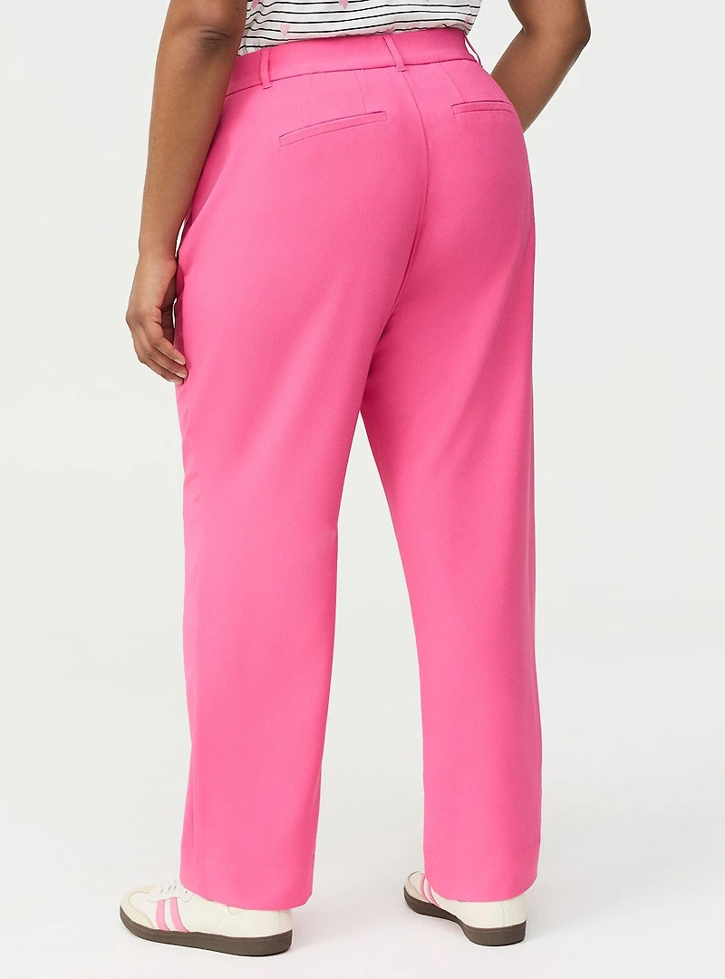 High-Rise Straight Crepe Pant