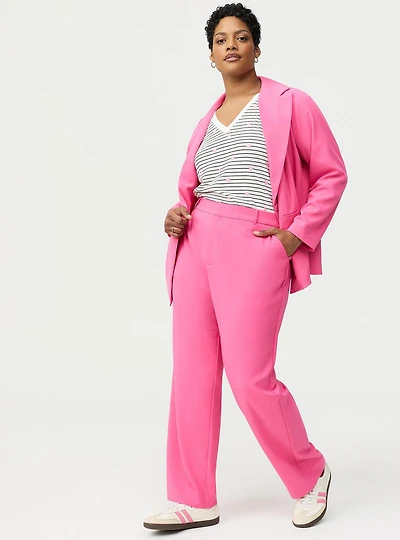 High-Rise Straight Crepe Pant