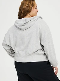 Cozy Fleece Fitted Waist Zip-Up Hoodie