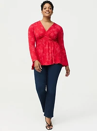 Twist Front Slinky Babydoll Tunic Top