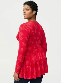 Twist Front Slinky Babydoll Tunic Top