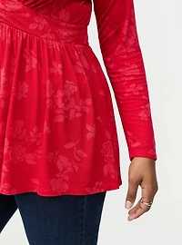 Twist Front Slinky Babydoll Tunic Top