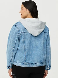 Relaxed Hooded Denim Trucker Jacket