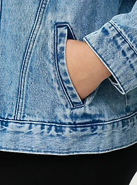 Relaxed Hooded Denim Trucker Jacket