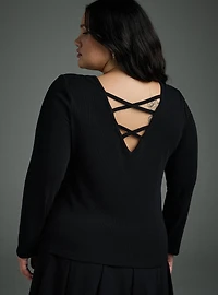 Nightfall Lace-Front O-Ring Crop Top
