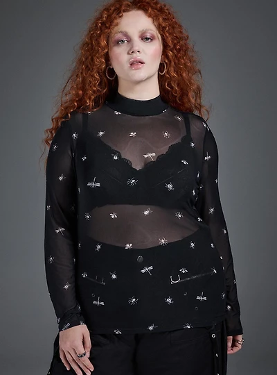 Nightfall Mesh Mock Neck Shirt