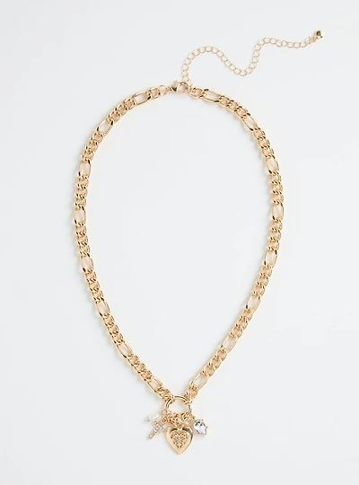 Link Heart Charm Necklace