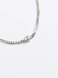 Rhinestone Curb Chain Necklace