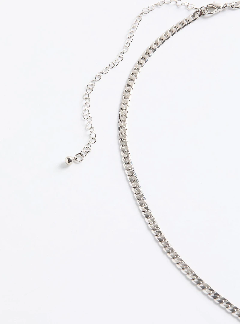 Rhinestone Curb Chain Necklace