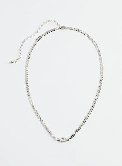 Rhinestone Curb Chain Necklace
