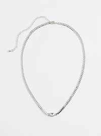 Rhinestone Curb Chain Necklace