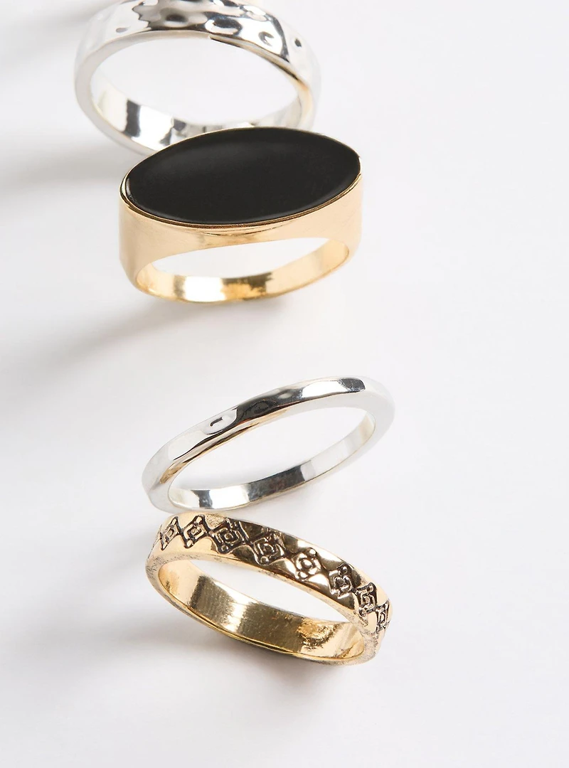 Signet Stone Ring Set